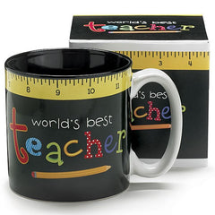 World's Best Teacher Ceramic Mugs - 6 Pack